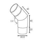 MOD 50 - ROUND 135 Degrees JOINER 316 STAINLESS STEEL